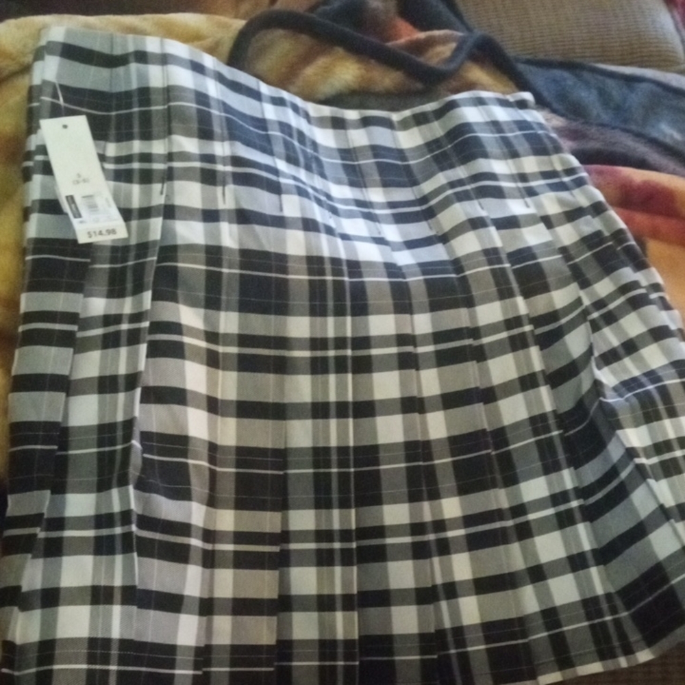 Black and White A-Line Mini Skirt